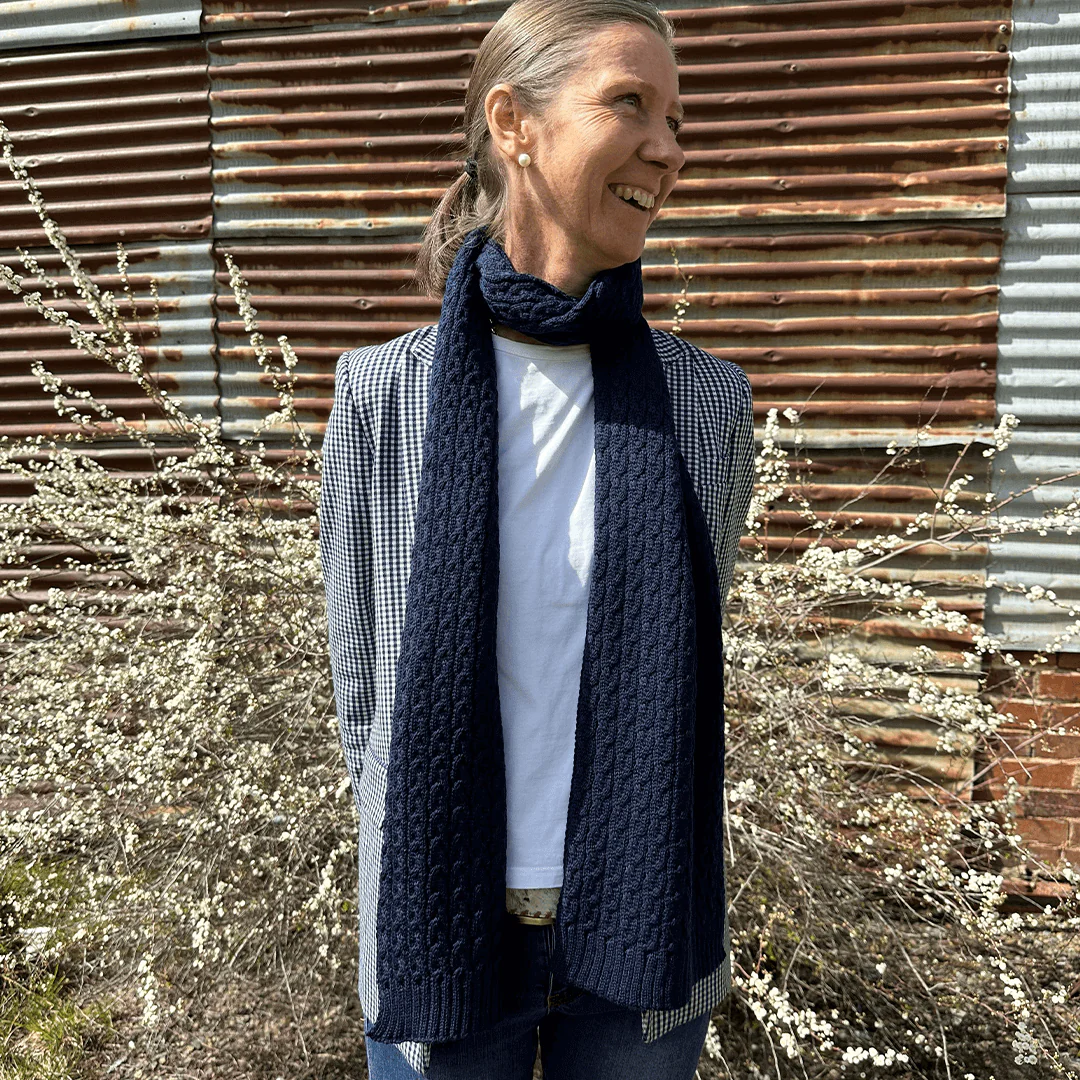 Classer Pure Merino Cable Knit Scarf - Image 3